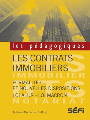 cover image of Les contrats immobiliers
